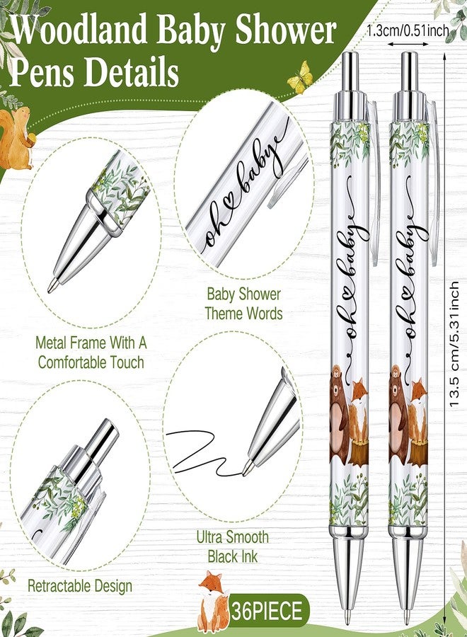 Dinifee 36 Sets Woodland Animals Baby Shower Favors Pen Set Includes 36 Rolling Paper Ballpoint Pens and 36 Greeting Bookmarks Woodland Baby Shower Game Prizes Party Favors for Guests - Image 2